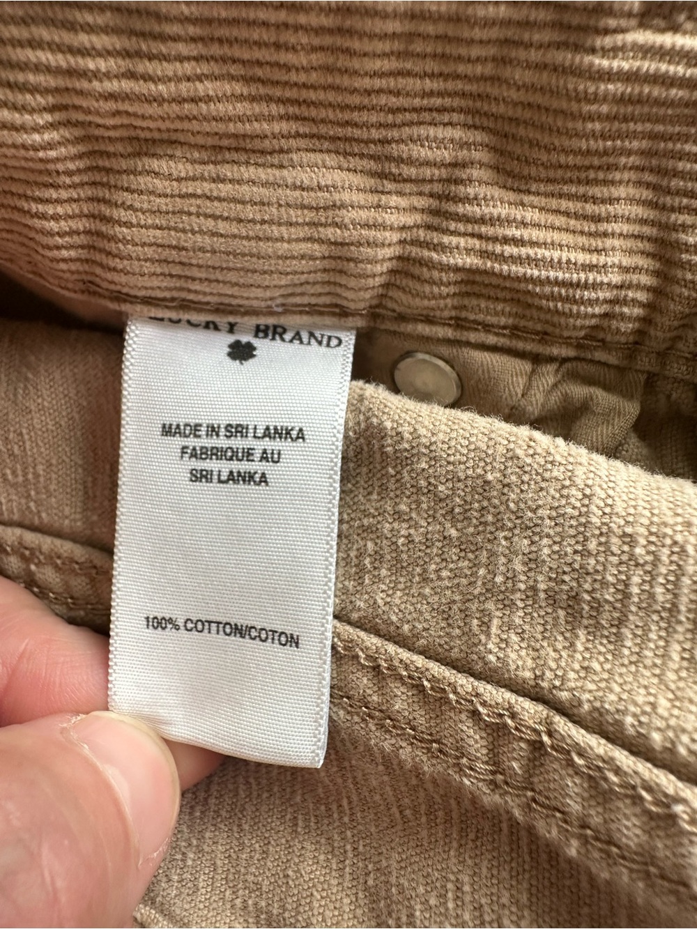 Lucky Brand Pants Men's 36x34 Beige 361 Vintage Straight Chino Casual Corduroy - Picture 10 of 10